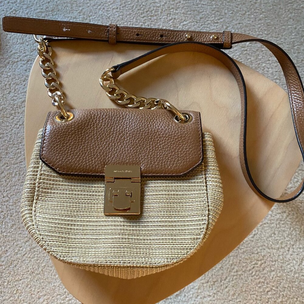 Authentic Michael Kors Cecelia Small Crossbody Bag (Brown)